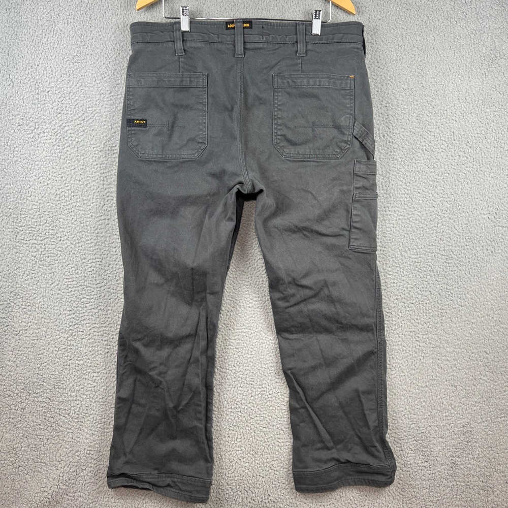 Ariat Rebar M4 Relaxed Boot Cut Twill Grey Work Pants Mens36x30 (meas. 38x30) - Picture 4 of 13